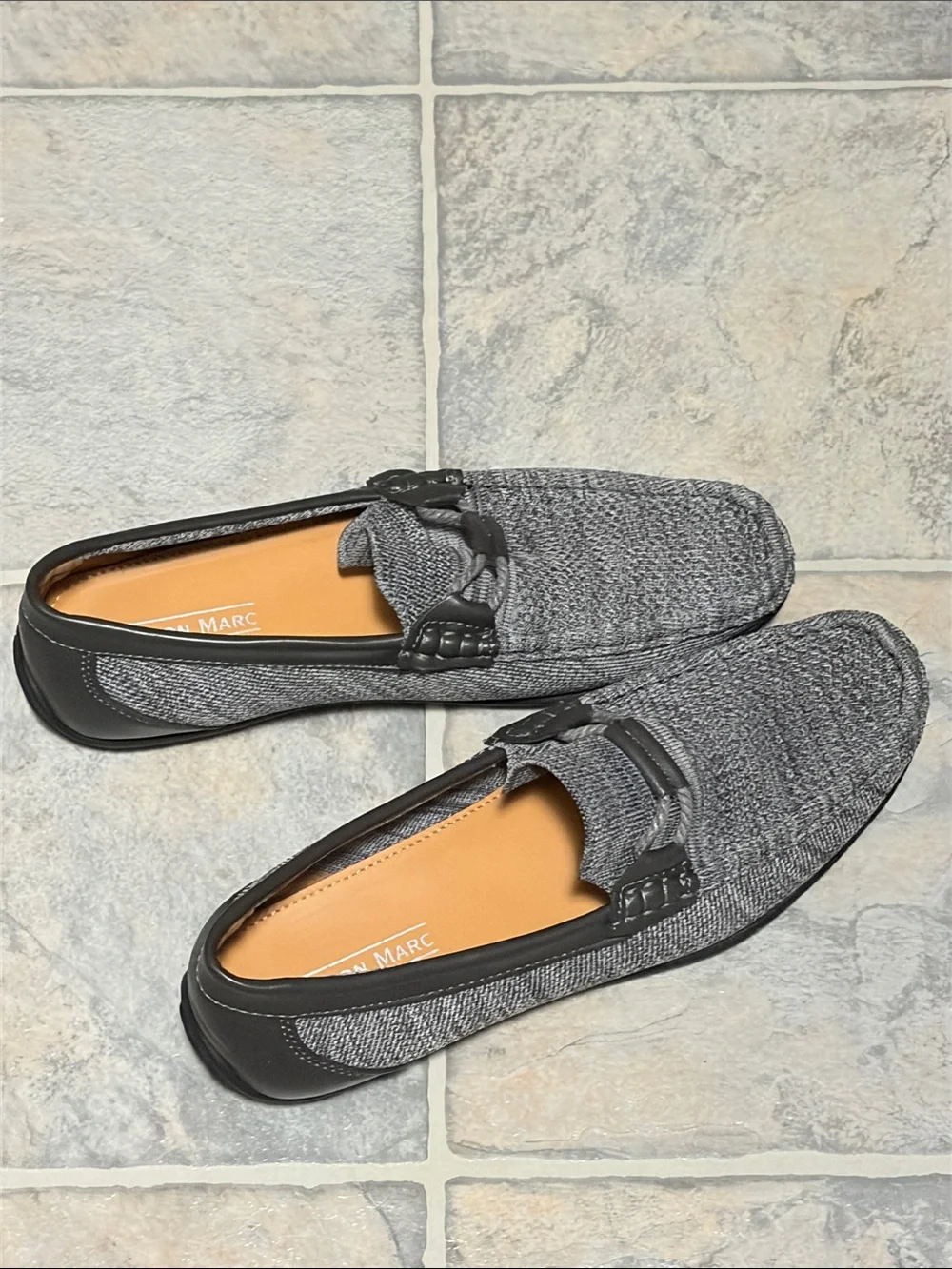 Aston Marc Men's Gray Knit Slip-On Loafers